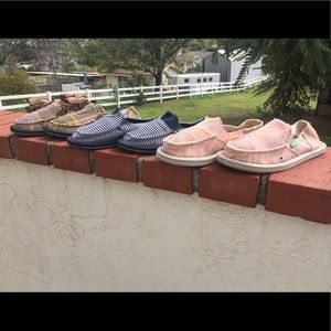 Sanuk Slip Ons - 3 Pair - Size 5